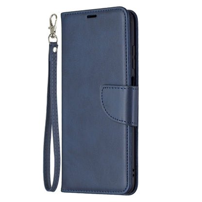 For Samsung Galaxy A03s 164mm Retro Lambskin Texture Pure Color Horizontal Flip PU Leather Case with Holder & Card Slots & Wallet & Lanyard(Blue) by buy2fix