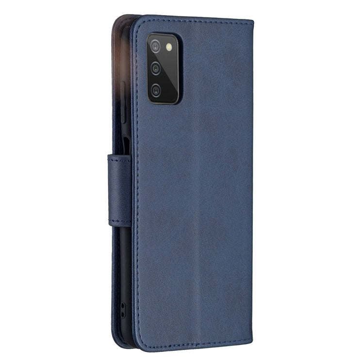 For Samsung Galaxy A03s 164mm Retro Lambskin Texture Pure Color Horizontal Flip PU Leather Case with Holder & Card Slots & Wallet & Lanyard(Blue) by buy2fix