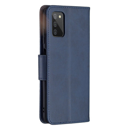 For Samsung Galaxy A03s 164mm Retro Lambskin Texture Pure Color Horizontal Flip PU Leather Case with Holder & Card Slots & Wallet & Lanyard(Blue) by buy2fix