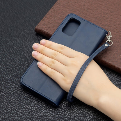 For Samsung Galaxy A03s 164mm Retro Lambskin Texture Pure Color Horizontal Flip PU Leather Case with Holder & Card Slots & Wallet & Lanyard(Blue) by buy2fix