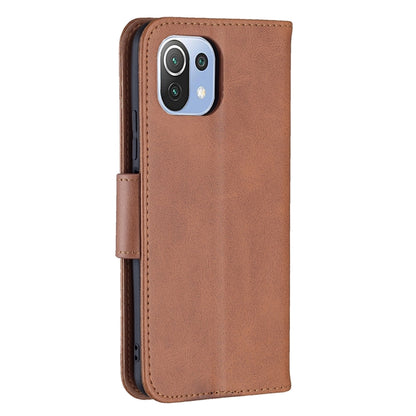 For Xiaomi Mi 11 Lite Retro Lambskin Texture Pure Color Horizontal Flip PU Leather Case with Holder & Card Slots & Wallet & Lanyard(Brown) - Xiaomi Cases by buy2fix | Online Shopping UK | buy2fix