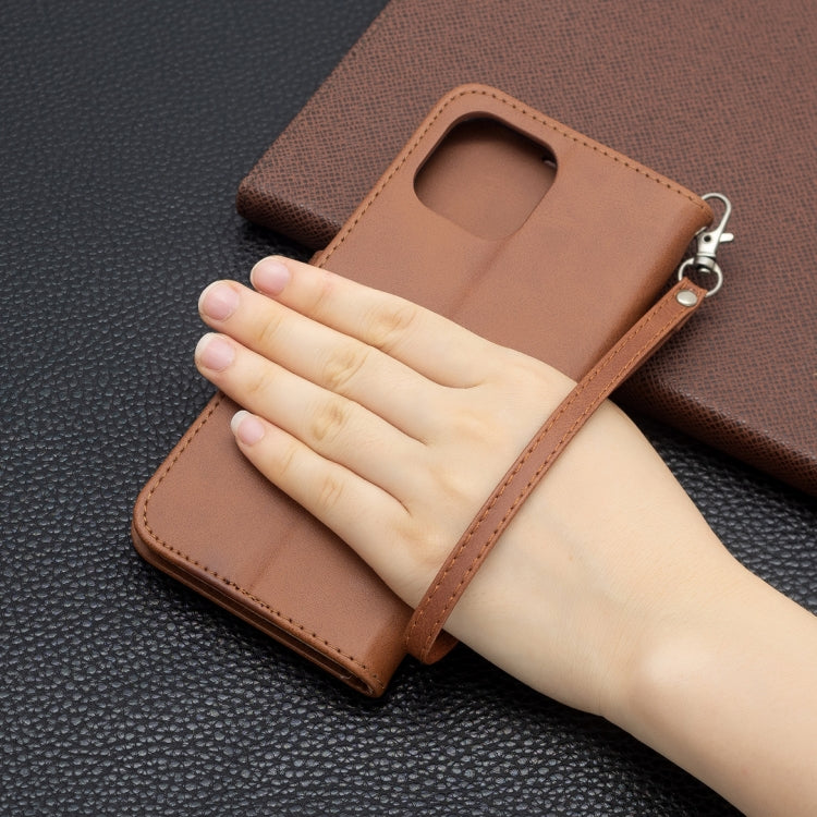 For Xiaomi Mi 11 Lite Retro Lambskin Texture Pure Color Horizontal Flip PU Leather Case with Holder & Card Slots & Wallet & Lanyard(Brown) - Xiaomi Cases by buy2fix | Online Shopping UK | buy2fix