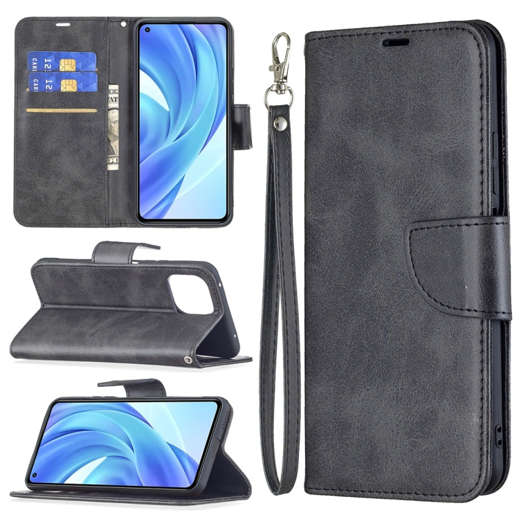 For Xiaomi Mi 11 Lite Retro Lambskin Texture Pure Color Horizontal Flip PU Leather Case with Holder & Card Slots & Wallet & Lanyard(Black) - Xiaomi Cases by buy2fix | Online Shopping UK | buy2fix