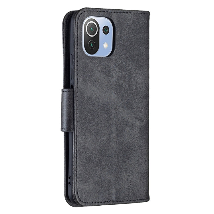 For Xiaomi Mi 11 Lite Retro Lambskin Texture Pure Color Horizontal Flip PU Leather Case with Holder & Card Slots & Wallet & Lanyard(Black) - Xiaomi Cases by buy2fix | Online Shopping UK | buy2fix