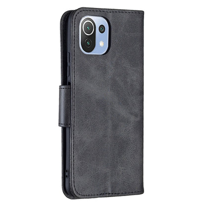 For Xiaomi Mi 11 Lite Retro Lambskin Texture Pure Color Horizontal Flip PU Leather Case with Holder & Card Slots & Wallet & Lanyard(Black) - Xiaomi Cases by buy2fix | Online Shopping UK | buy2fix