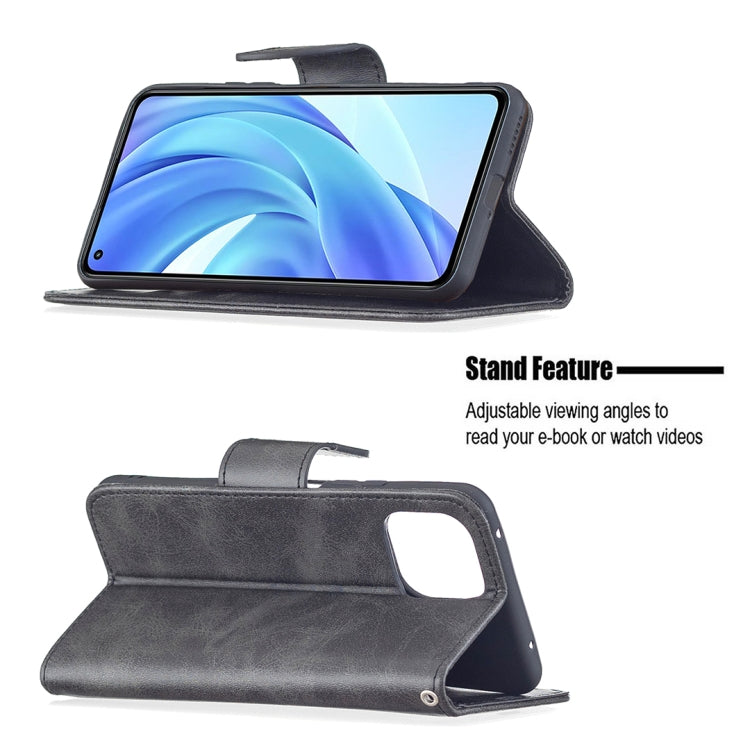 For Xiaomi Mi 11 Lite Retro Lambskin Texture Pure Color Horizontal Flip PU Leather Case with Holder & Card Slots & Wallet & Lanyard(Black) - Xiaomi Cases by buy2fix | Online Shopping UK | buy2fix