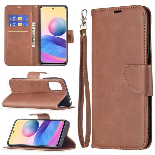 For Xiaomi Poco M3 Pro / Redmi Note 10 5G Retro Lambskin Texture Pure Color Horizontal Flip PU Leather Case with Holder & Card Slots & Wallet & Lanyard(Brown) - Xiaomi Cases by buy2fix | Online Shopping UK | buy2fix