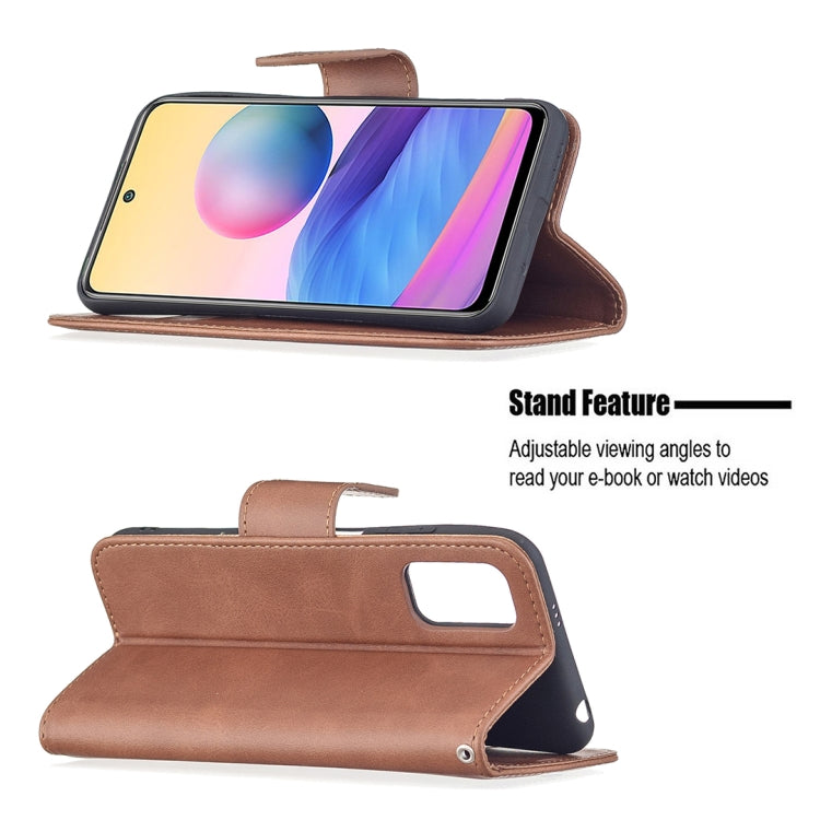 For Xiaomi Poco M3 Pro / Redmi Note 10 5G Retro Lambskin Texture Pure Color Horizontal Flip PU Leather Case with Holder & Card Slots & Wallet & Lanyard(Brown) - Xiaomi Cases by buy2fix | Online Shopping UK | buy2fix
