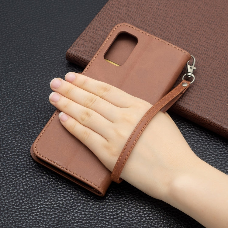 For Xiaomi Poco M3 Pro / Redmi Note 10 5G Retro Lambskin Texture Pure Color Horizontal Flip PU Leather Case with Holder & Card Slots & Wallet & Lanyard(Brown) - Xiaomi Cases by buy2fix | Online Shopping UK | buy2fix