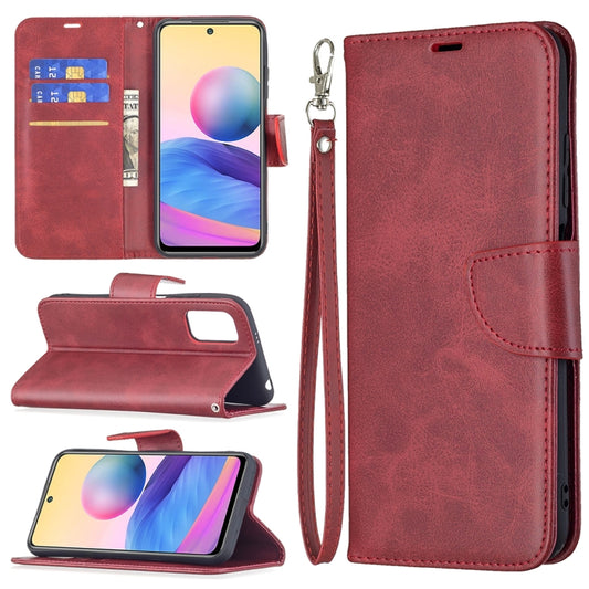 For Xiaomi Poco M3 Pro / Redmi Note 10 5G Retro Lambskin Texture Pure Color Horizontal Flip PU Leather Case with Holder & Card Slots & Wallet & Lanyard(Red) - Xiaomi Cases by buy2fix | Online Shopping UK | buy2fix