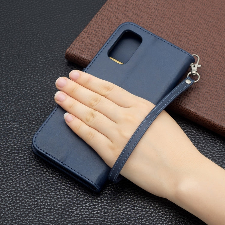 For Xiaomi Poco M3 Pro / Redmi Note 10 5G Retro Lambskin Texture Pure Color Horizontal Flip PU Leather Case with Holder & Card Slots & Wallet & Lanyard(Blue) - Xiaomi Cases by buy2fix | Online Shopping UK | buy2fix