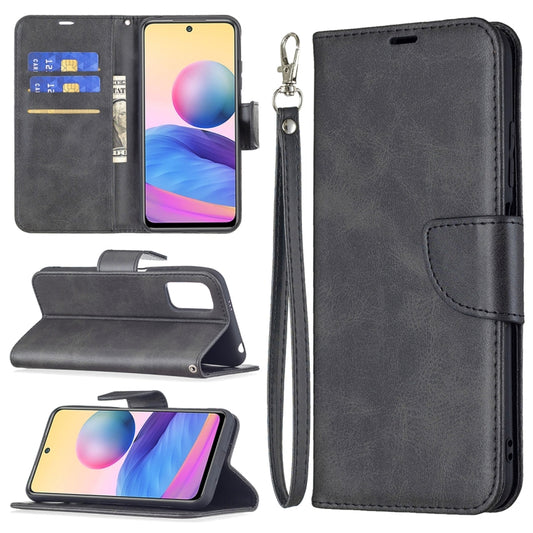 For Xiaomi Poco M3 Pro / Redmi Note 10 5G Retro Lambskin Texture Pure Color Horizontal Flip PU Leather Case with Holder & Card Slots & Wallet & Lanyard(Black) - Xiaomi Cases by buy2fix | Online Shopping UK | buy2fix