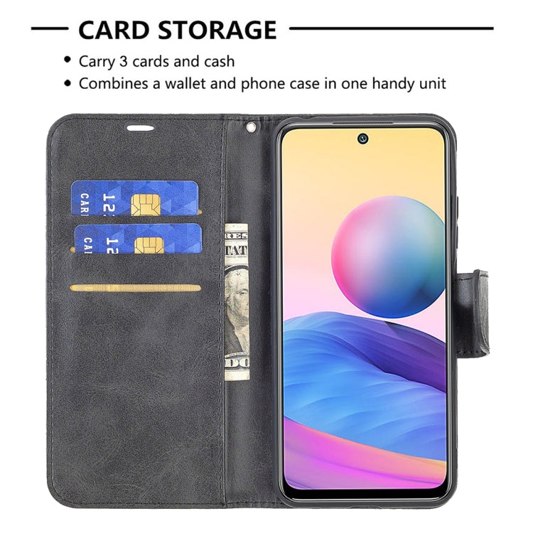 For Xiaomi Poco M3 Pro / Redmi Note 10 5G Retro Lambskin Texture Pure Color Horizontal Flip PU Leather Case with Holder & Card Slots & Wallet & Lanyard(Black) - Xiaomi Cases by buy2fix | Online Shopping UK | buy2fix