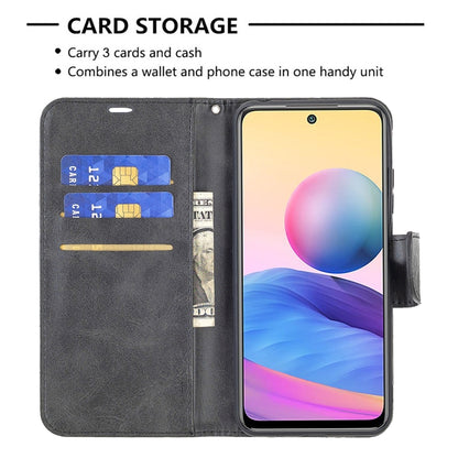 For Xiaomi Poco M3 Pro / Redmi Note 10 5G Retro Lambskin Texture Pure Color Horizontal Flip PU Leather Case with Holder & Card Slots & Wallet & Lanyard(Black) - Xiaomi Cases by buy2fix | Online Shopping UK | buy2fix
