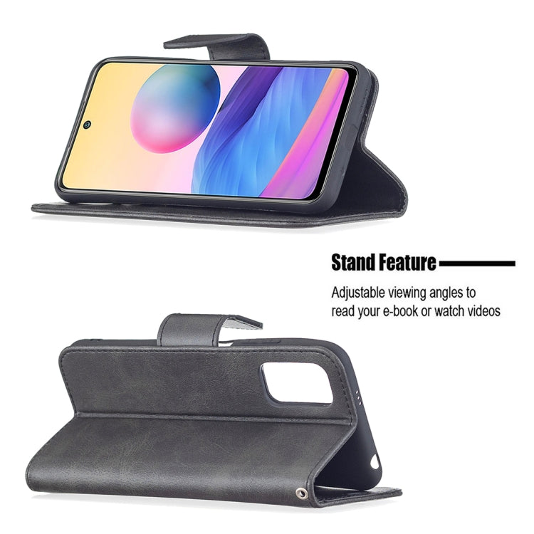 For Xiaomi Poco M3 Pro / Redmi Note 10 5G Retro Lambskin Texture Pure Color Horizontal Flip PU Leather Case with Holder & Card Slots & Wallet & Lanyard(Black) - Xiaomi Cases by buy2fix | Online Shopping UK | buy2fix