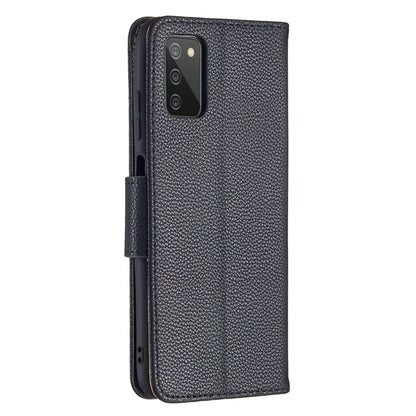 For Samsung Galaxy A03s 164mm Litchi Texture Pure Color Horizontal Flip Leather Case with Holder & Card Slots & Wallet & Lanyard(Black) by buy2fix