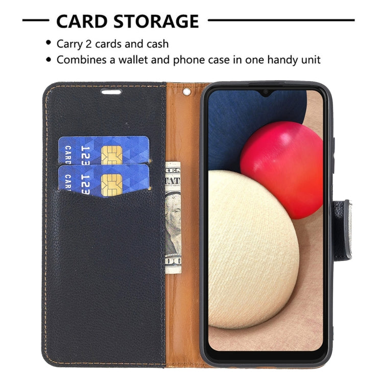 For Samsung Galaxy A03s 164mm Litchi Texture Pure Color Horizontal Flip Leather Case with Holder & Card Slots & Wallet & Lanyard(Black) by buy2fix