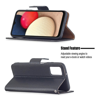 For Samsung Galaxy A03s 164mm Litchi Texture Pure Color Horizontal Flip Leather Case with Holder & Card Slots & Wallet & Lanyard(Black) by buy2fix