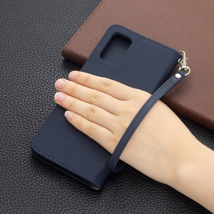 For Samsung Galaxy A03s 164mm Litchi Texture Pure Color Horizontal Flip Leather Case with Holder & Card Slots & Wallet & Lanyard(Dark Blue) by buy2fix