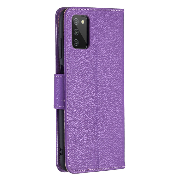 For Samsung Galaxy A03s 164mm Litchi Texture Pure Color Horizontal Flip Leather Case with Holder & Card Slots & Wallet & Lanyard(Purple) by buy2fix