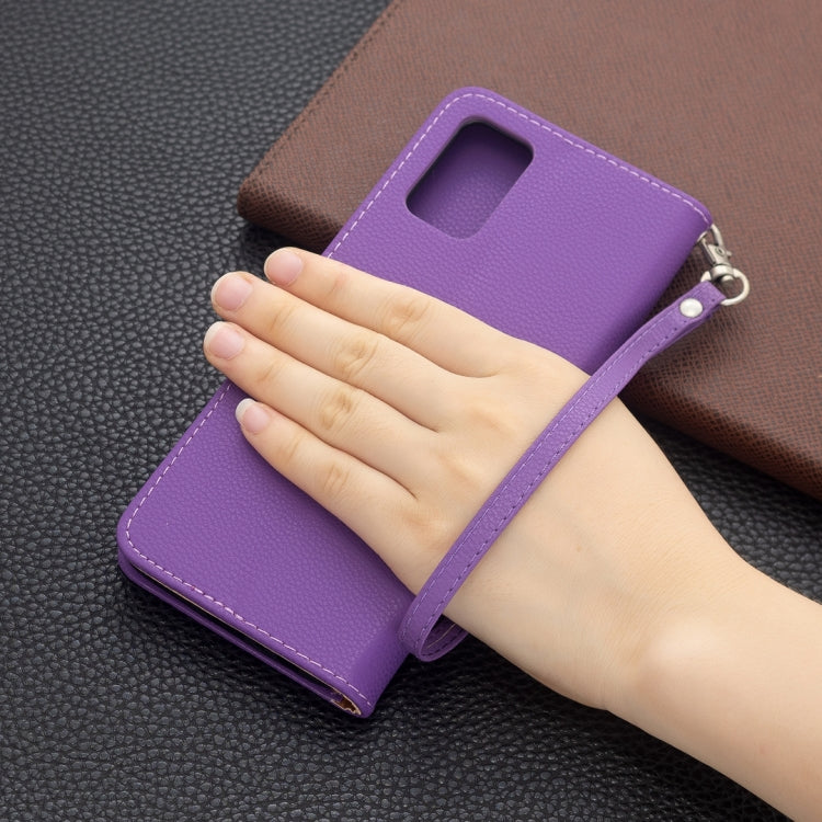 For Samsung Galaxy A03s 164mm Litchi Texture Pure Color Horizontal Flip Leather Case with Holder & Card Slots & Wallet & Lanyard(Purple) by buy2fix