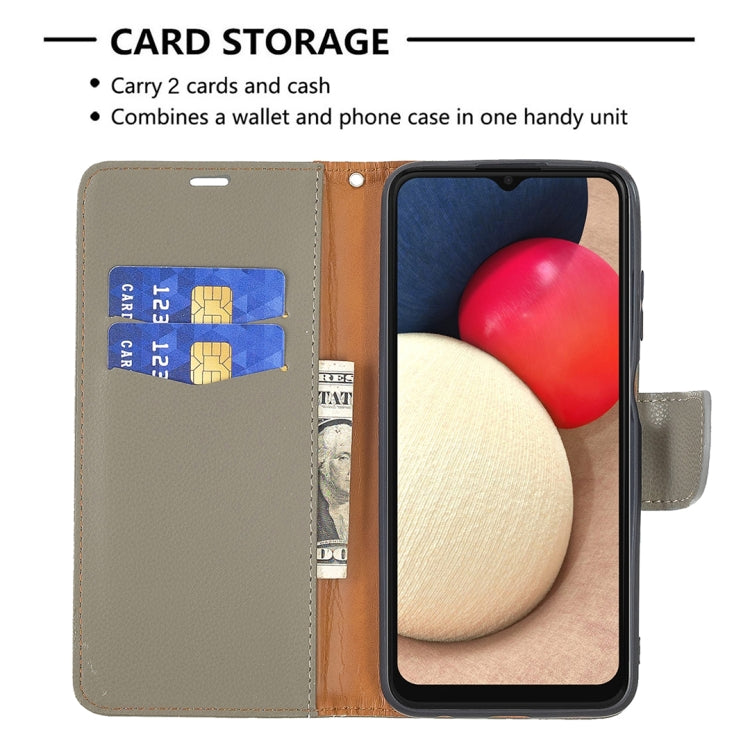 For Samsung Galaxy A03s 164mm Litchi Texture Pure Color Horizontal Flip Leather Case with Holder & Card Slots & Wallet & Lanyard(Grey) by buy2fix