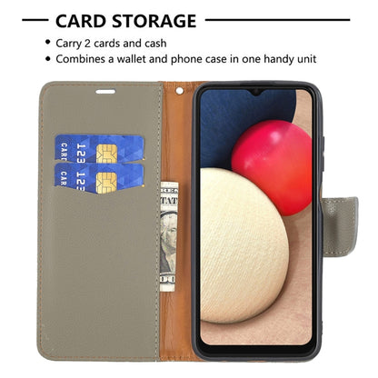 For Samsung Galaxy A03s 164mm Litchi Texture Pure Color Horizontal Flip Leather Case with Holder & Card Slots & Wallet & Lanyard(Grey) by buy2fix