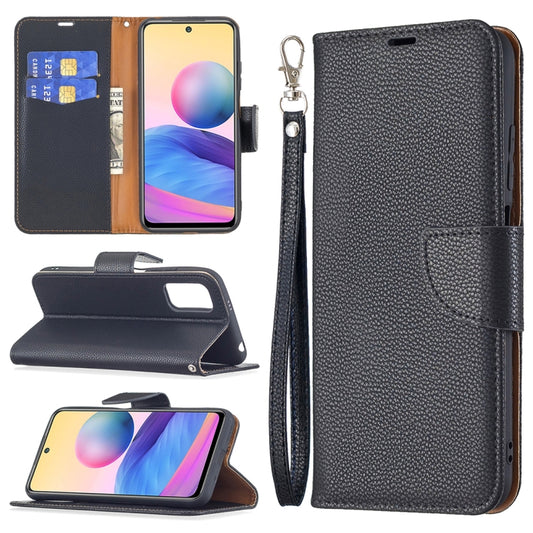 For Xiaomi Poco M3 Pro / Redmi Note 10 5G Litchi Texture Pure Color Horizontal Flip Leather Case with Holder & Card Slots & Wallet & Lanyard(Black) - Xiaomi Cases by buy2fix | Online Shopping UK | buy2fix