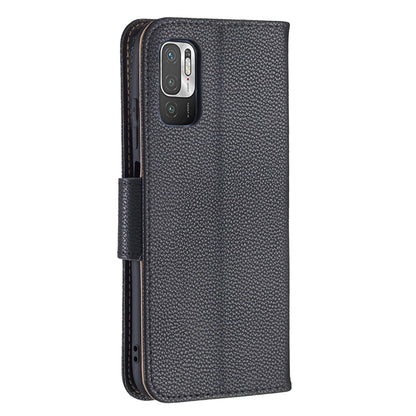 For Xiaomi Poco M3 Pro / Redmi Note 10 5G Litchi Texture Pure Color Horizontal Flip Leather Case with Holder & Card Slots & Wallet & Lanyard(Black) - Xiaomi Cases by buy2fix | Online Shopping UK | buy2fix
