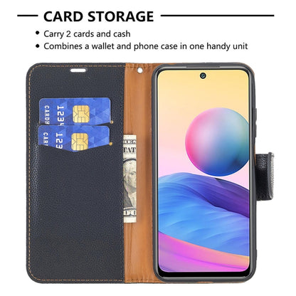 For Xiaomi Poco M3 Pro / Redmi Note 10 5G Litchi Texture Pure Color Horizontal Flip Leather Case with Holder & Card Slots & Wallet & Lanyard(Black) - Xiaomi Cases by buy2fix | Online Shopping UK | buy2fix