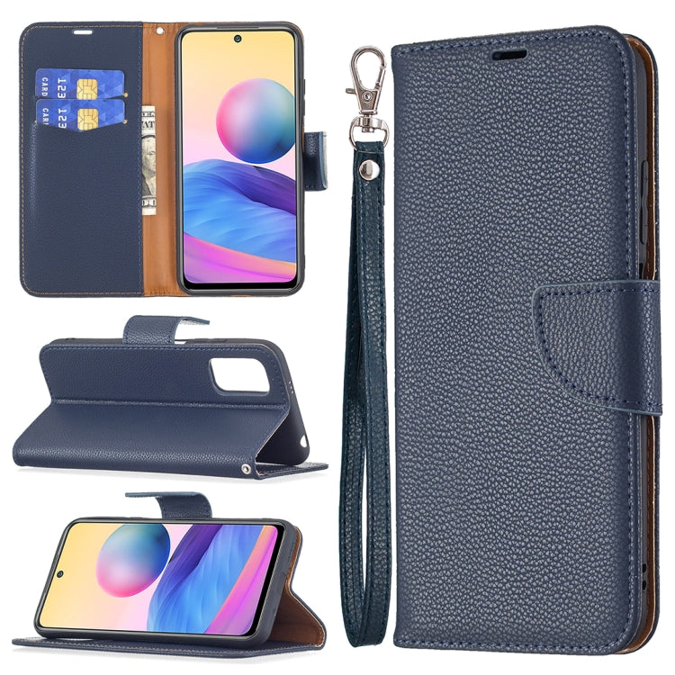 For Xiaomi Poco M3 Pro / Redmi Note 10 5G Litchi Texture Pure Color Horizontal Flip Leather Case with Holder & Card Slots & Wallet & Lanyard(Dark Blue) - Xiaomi Cases by buy2fix | Online Shopping UK | buy2fix