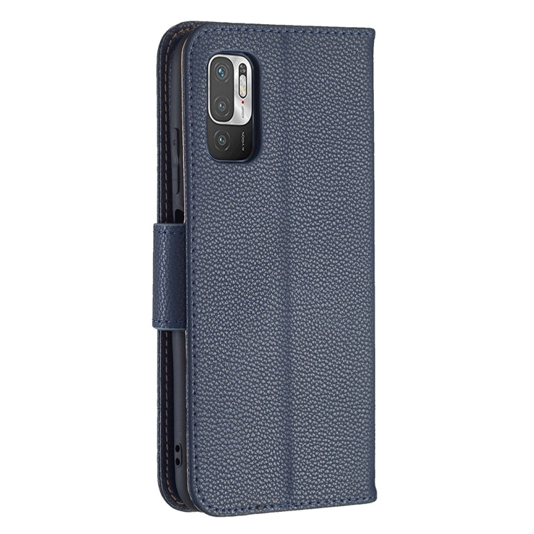 For Xiaomi Poco M3 Pro / Redmi Note 10 5G Litchi Texture Pure Color Horizontal Flip Leather Case with Holder & Card Slots & Wallet & Lanyard(Dark Blue) - Xiaomi Cases by buy2fix | Online Shopping UK | buy2fix