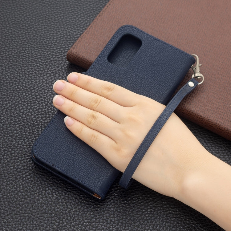 For Xiaomi Poco M3 Pro / Redmi Note 10 5G Litchi Texture Pure Color Horizontal Flip Leather Case with Holder & Card Slots & Wallet & Lanyard(Dark Blue) - Xiaomi Cases by buy2fix | Online Shopping UK | buy2fix