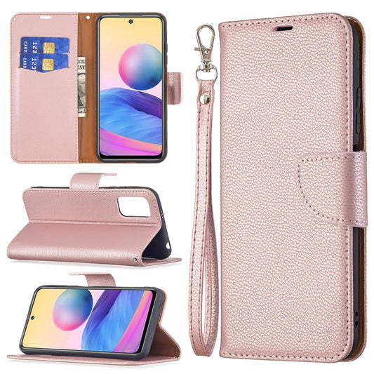 For Xiaomi Poco M3 Pro / Redmi Note 10 5G Litchi Texture Pure Color Horizontal Flip Leather Case with Holder & Card Slots & Wallet & Lanyard(Rose Gold) - Xiaomi Cases by buy2fix | Online Shopping UK | buy2fix