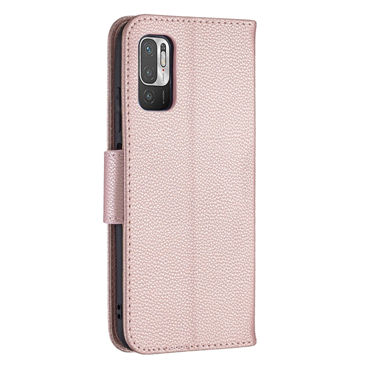 For Xiaomi Poco M3 Pro / Redmi Note 10 5G Litchi Texture Pure Color Horizontal Flip Leather Case with Holder & Card Slots & Wallet & Lanyard(Rose Gold) - Xiaomi Cases by buy2fix | Online Shopping UK | buy2fix
