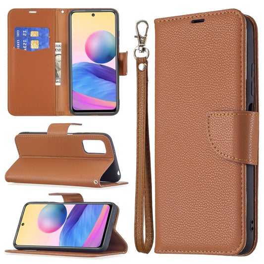 For Xiaomi Poco M3 Pro / Redmi Note 10 5G Litchi Texture Pure Color Horizontal Flip Leather Case with Holder & Card Slots & Wallet & Lanyard(Brown) - Xiaomi Cases by buy2fix | Online Shopping UK | buy2fix