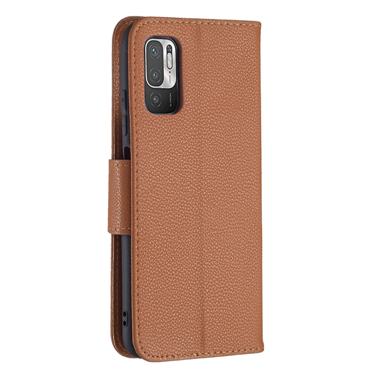 For Xiaomi Poco M3 Pro / Redmi Note 10 5G Litchi Texture Pure Color Horizontal Flip Leather Case with Holder & Card Slots & Wallet & Lanyard(Brown) - Xiaomi Cases by buy2fix | Online Shopping UK | buy2fix