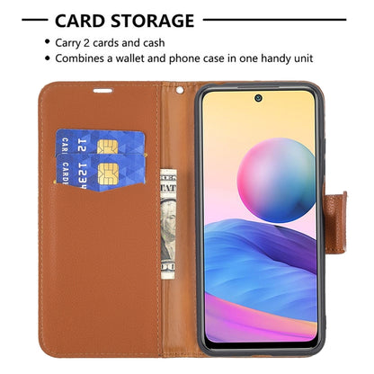 For Xiaomi Poco M3 Pro / Redmi Note 10 5G Litchi Texture Pure Color Horizontal Flip Leather Case with Holder & Card Slots & Wallet & Lanyard(Brown) - Xiaomi Cases by buy2fix | Online Shopping UK | buy2fix