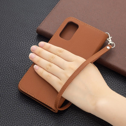 For Xiaomi Poco M3 Pro / Redmi Note 10 5G Litchi Texture Pure Color Horizontal Flip Leather Case with Holder & Card Slots & Wallet & Lanyard(Brown) - Xiaomi Cases by buy2fix | Online Shopping UK | buy2fix