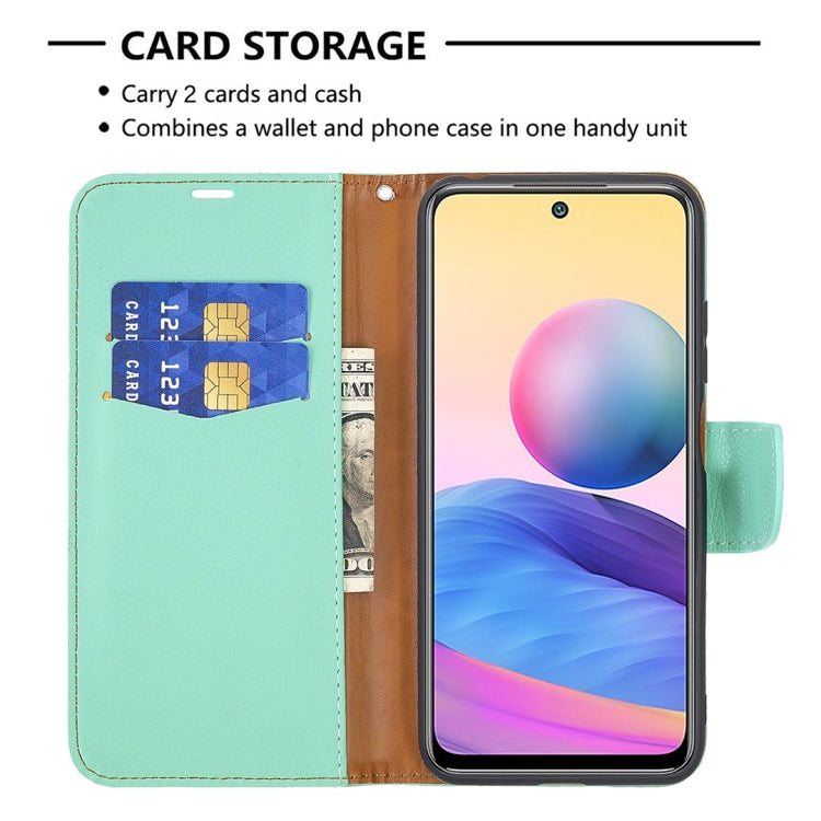 For Xiaomi Poco M3 Pro / Redmi Note 10 5G Litchi Texture Pure Color Horizontal Flip Leather Case with Holder & Card Slots & Wallet & Lanyard(Green) - Xiaomi Cases by buy2fix | Online Shopping UK | buy2fix