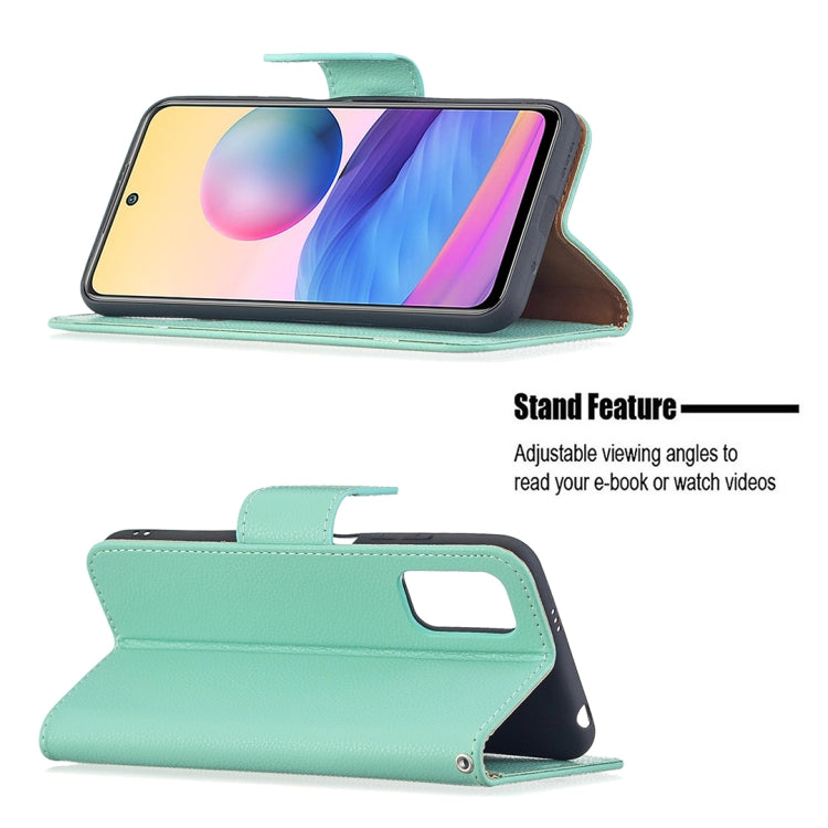 For Xiaomi Poco M3 Pro / Redmi Note 10 5G Litchi Texture Pure Color Horizontal Flip Leather Case with Holder & Card Slots & Wallet & Lanyard(Green) - Xiaomi Cases by buy2fix | Online Shopping UK | buy2fix