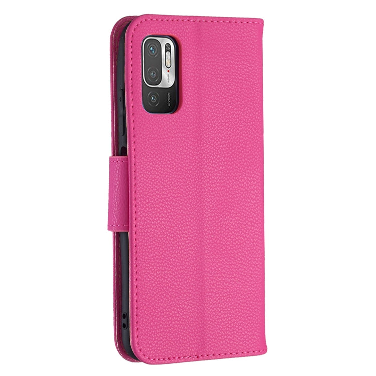 For Xiaomi Poco M3 Pro / Redmi Note 10 5G Litchi Texture Pure Color Horizontal Flip Leather Case with Holder & Card Slots & Wallet & Lanyard(Rose Red) - Xiaomi Cases by buy2fix | Online Shopping UK | buy2fix