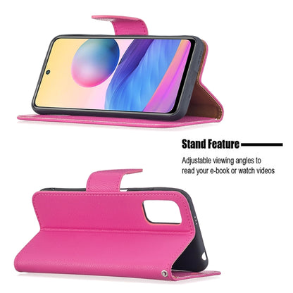 For Xiaomi Poco M3 Pro / Redmi Note 10 5G Litchi Texture Pure Color Horizontal Flip Leather Case with Holder & Card Slots & Wallet & Lanyard(Rose Red) - Xiaomi Cases by buy2fix | Online Shopping UK | buy2fix