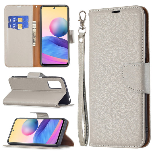 For Xiaomi Poco M3 Pro / Redmi Note 10 5G Litchi Texture Pure Color Horizontal Flip Leather Case with Holder & Card Slots & Wallet & Lanyard(Grey) - Xiaomi Cases by buy2fix | Online Shopping UK | buy2fix