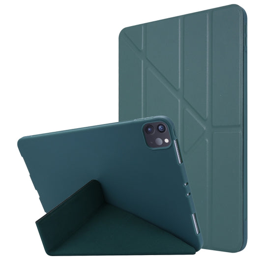 For iPad Pro 11 2022 / 2021 TPU Horizontal Deformation Flip Leather Tablet Case with Holder(Dark Green) - iPad Pro 11 (2022/2021) Cases by buy2fix | Online Shopping UK | buy2fix