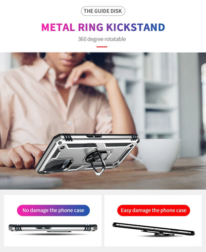 For OPPO A54 4G Shockproof TPU + PC Protective Case with 360 Degree Rotating Holder(Silver) by buy2fix