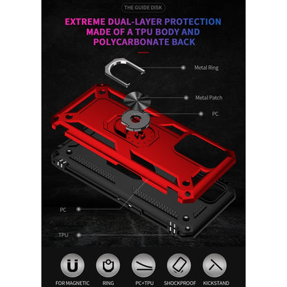 For OPPO A55 5G Shockproof TPU + PC Protective Case with 360 Degree Rotating Holder(Red) - OPPO Cases by buy2fix | Online Shopping UK | buy2fix
