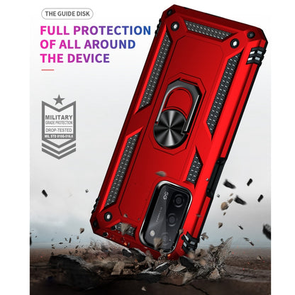For OPPO A55 5G Shockproof TPU + PC Protective Case with 360 Degree Rotating Holder(Red) - OPPO Cases by buy2fix | Online Shopping UK | buy2fix