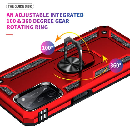 For OPPO A55 5G Shockproof TPU + PC Protective Case with 360 Degree Rotating Holder(Red) - OPPO Cases by buy2fix | Online Shopping UK | buy2fix
