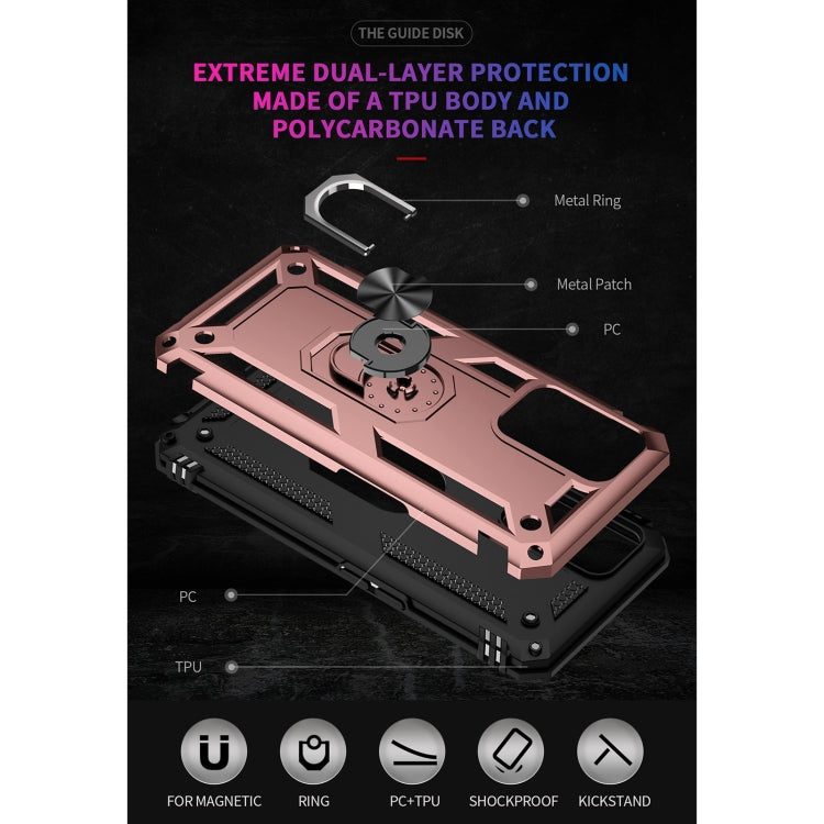 For OPPO A55 5G Shockproof TPU + PC Protective Case with 360 Degree Rotating Holder(Rose Gold) by buy2fix